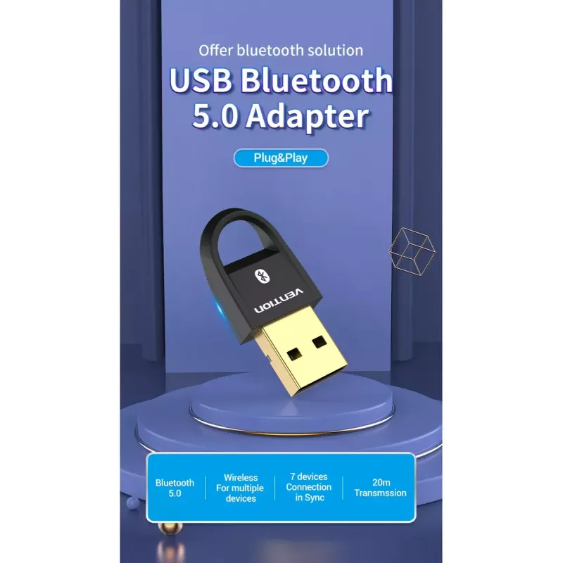 Adattatore USB Bluetooth 5.0 Vention CDSW0 connettività cablata