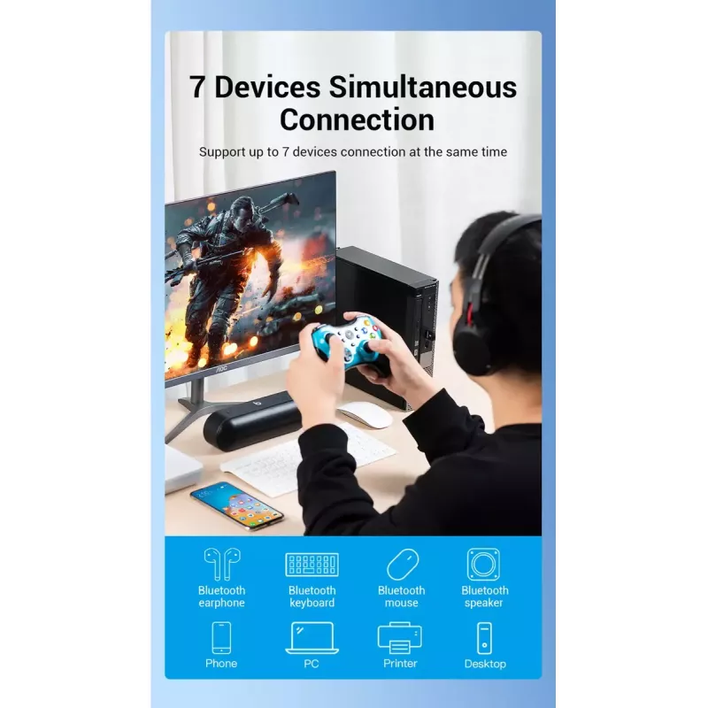Adattatore USB Bluetooth 5.0 Vention CDSW0 connettività cablata