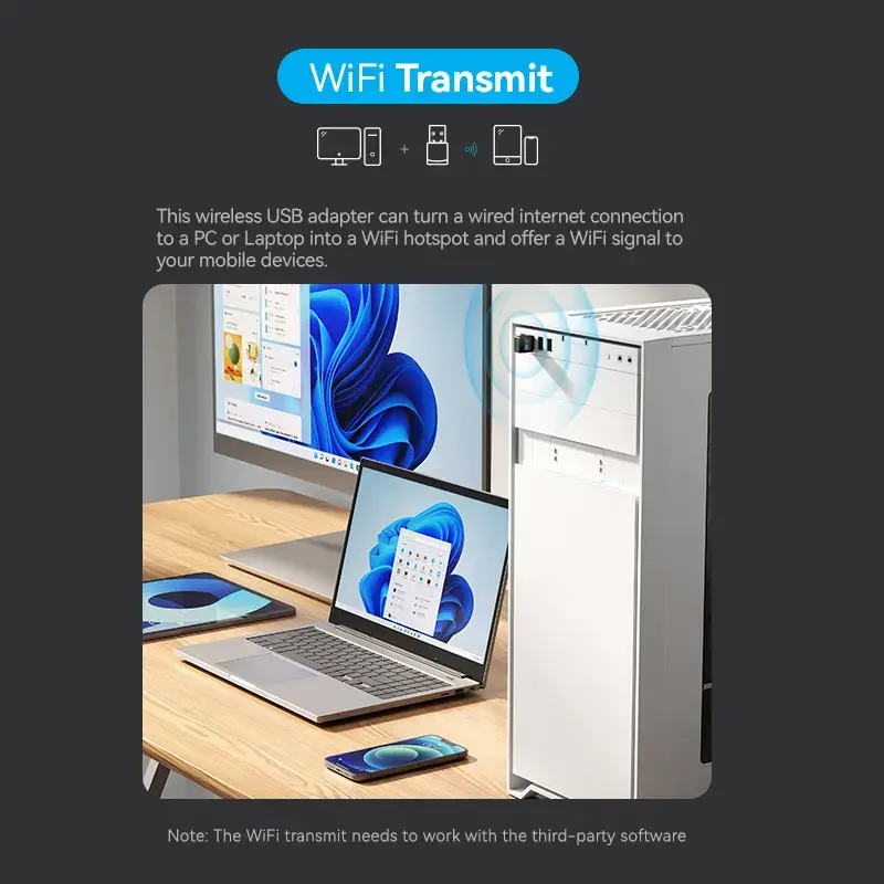 Vention KDSB0 adattatore Wi-Fi USB, dual band 2,4G/5G