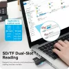 Vention CLGB0 lettore di schede 2 in 1, USB 3.0 A, SD + TF, doppia lettera di unità, nero