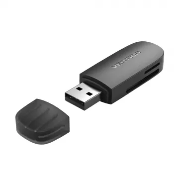 Lettore di schede Vention 2 in 1 USB 3.0 A SD+TF, USB 3.2 Gen 1, 5000 Mbit/s, nero
