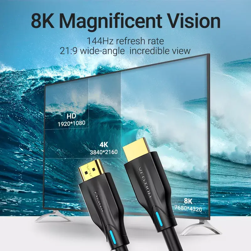 Cavo HDMI Vention 8K 2 m nero 48 Gbit/s HDMI 2.1
