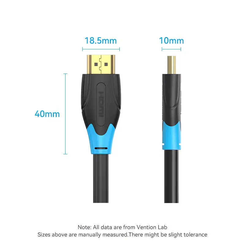 Cavo HDMI Vention 2 m, HDMI 2.0, 18 Gbit/s, 4K@60Hz, HDR, ARC, Ethernet, nero