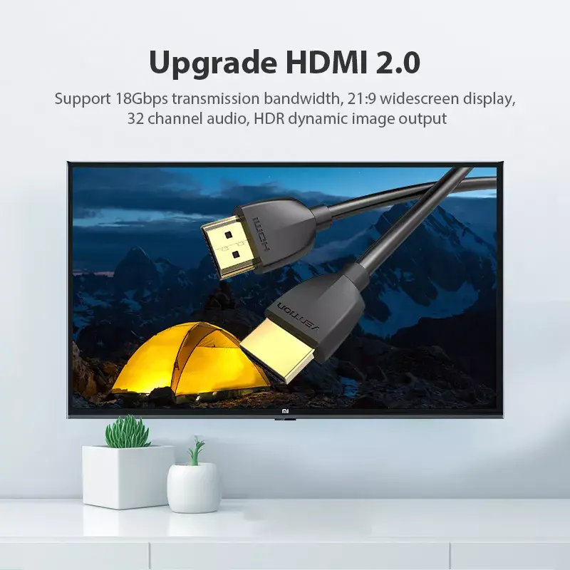 Vention cavo HDMI portatile 1M nero 2.0 18 Gbit/s