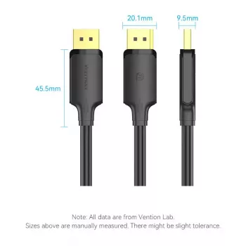 Cavo DisplayPort Vention HAKBI — DisplayPort a DisplayPort, 3 m, nero