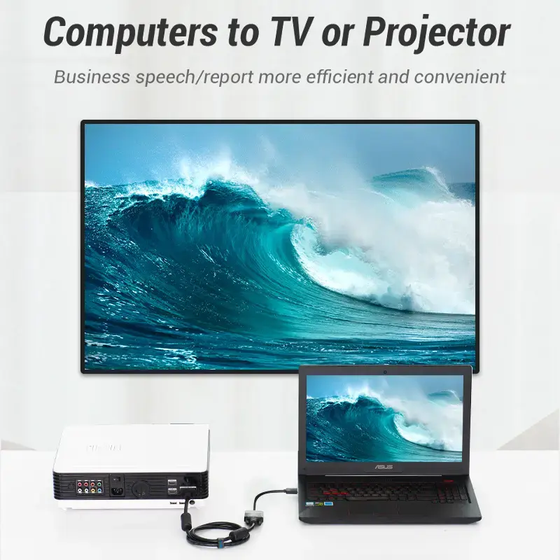 Convertitore piatto Vention HDMI a VGA 0,15 m nero VGA D-Sub HDMI Type-A