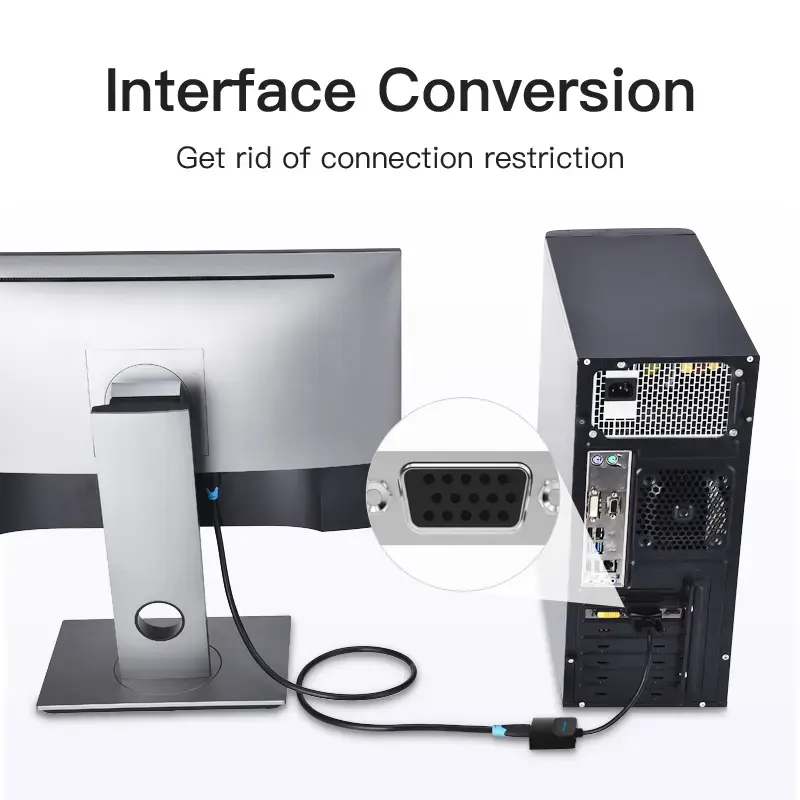 Convertitore VGA a HDMI Vention 0,15 m nero VGA HDMI Micro-USB audio