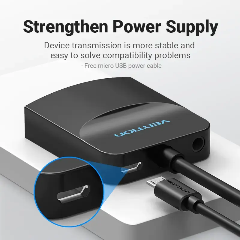 Convertitore VGA a HDMI Vention 0,15 m nero VGA HDMI Micro-USB audio
