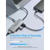 Docking station Vention USB-C a HDMI USB 3.0x3 SD TF PD 100W grigio