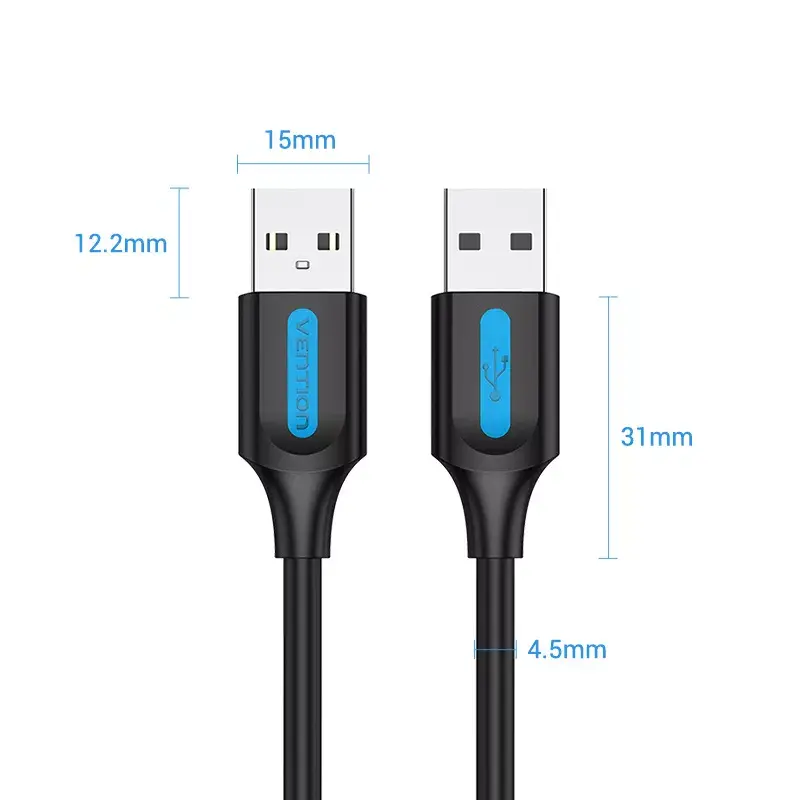 Vention COJBH cavo USB 2.0, USB-A maschio – USB-A maschio, 2 m, 2 A, nero