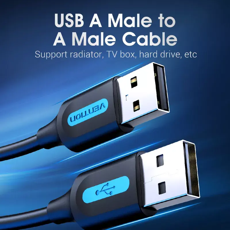 Vention COJBH cavo USB 2.0, USB-A maschio – USB-A maschio, 2 m, 2 A, nero
