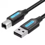 Cavo USB 2.0 connettore maschio A a connettore maschio B 3 m — Vention — nero PVC, 480 Mbit/s, 2 A