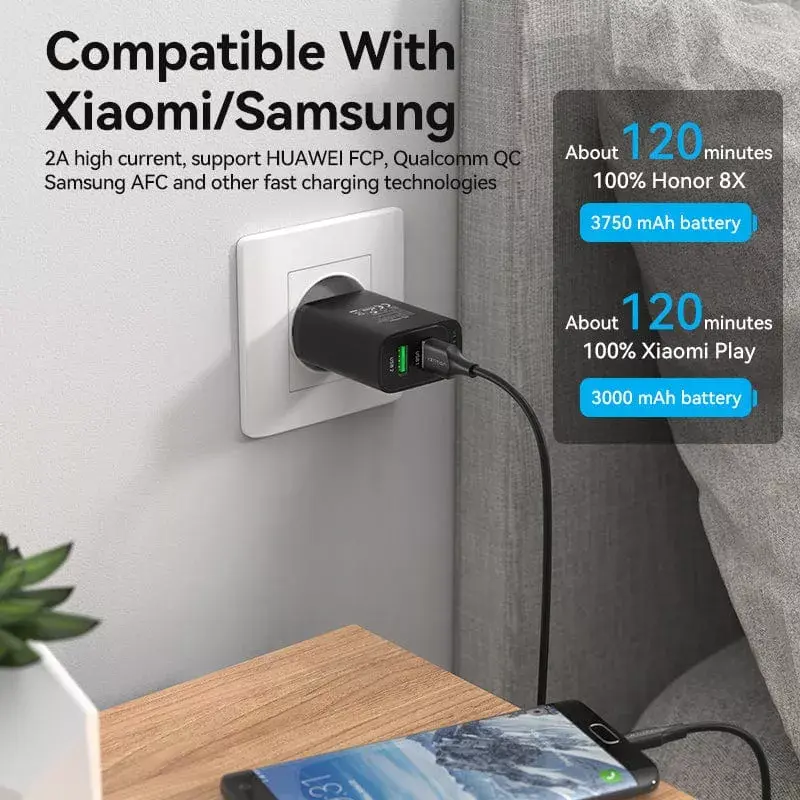 Cavo Vention USB 2.0 A connettore maschio su Micro-B connettore maschio 2A 2M nero