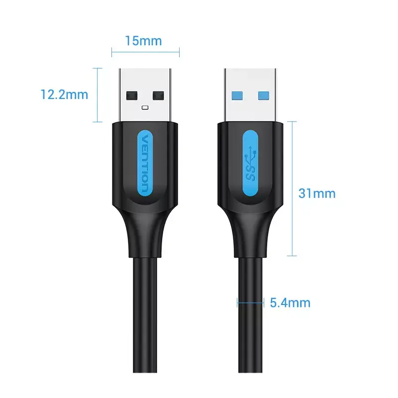 Vention CONBD cavo USB 3.0, USB-A maschio – USB-A maschio, 0,5 m, PVC, nero