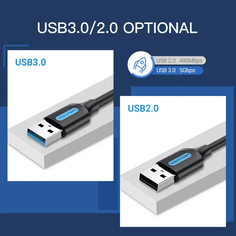 Vention CONBD cavo USB 3.0, USB-A maschio – USB-A maschio, 0,5 m, PVC, nero