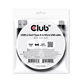 Cavo USB 3.2 Gen1 Type-A a Micro-USB M/M 1 m CLUB3D CAC-1408