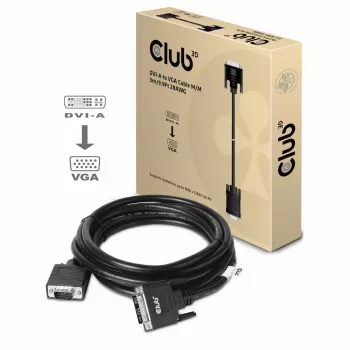 Cavo DVI-A a VGA M/M CLUB3D CAC-1243 3m 28 AWG nero