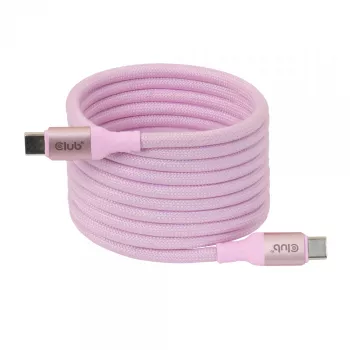 Cavo CLUB3D USB-C Magnetic-Coil 240W rosa 2m USB 2.0