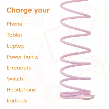 Cavo CLUB3D USB-C Magnetic-Coil 240W rosa 2m USB 2.0