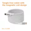 Cavo USB-C Magnetic-Coil Club 3D CAC-3032 — bianco, design a spirale magnetica per ricarica e trasferimento dati
