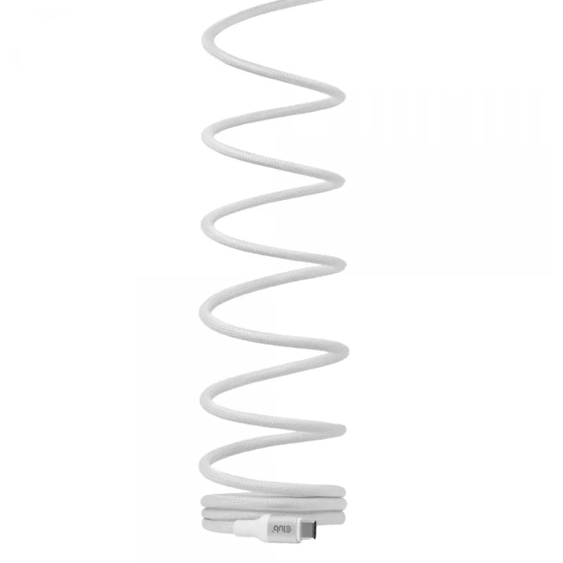 Cavo USB-C Magnetic-Coil Club 3D CAC-3032 — bianco, design a spirale magnetica per ricarica e trasferimento dati