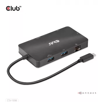 HUB CLUB3D USB Gen2 Type-C a Dual DisplayPort 4k60Hz 7-in-1