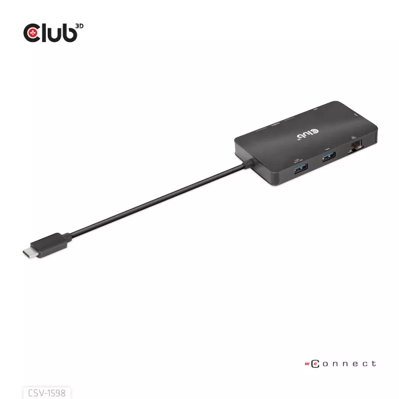 HUB CLUB3D USB Gen2 Type-C a Dual DisplayPort 4k60Hz 7-in-1