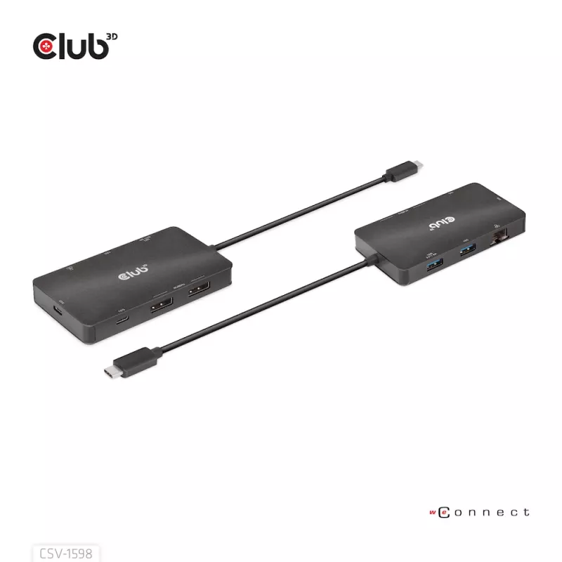 HUB CLUB3D USB Gen2 Type-C a Dual DisplayPort 4k60Hz 7-in-1