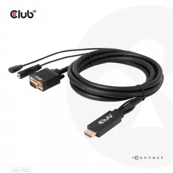 Cavo CLUB3D HDMI a VGA M/M 2m 28AWG