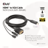 Club 3D CAC-1712 cavo da HDMI a VGA M/M con alimentazione Micro-USB e audio da 3,5 mm, 2 m (6,56 ft), 28AWG