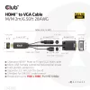 Club 3D CAC-1712 cavo da HDMI a VGA M/M con alimentazione Micro-USB e audio da 3,5 mm, 2 m (6,56 ft), 28AWG