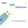 Caricabatterie CLUB3D 2 pezzi USB-C 30 Watt bianco, interno, AC, blu
