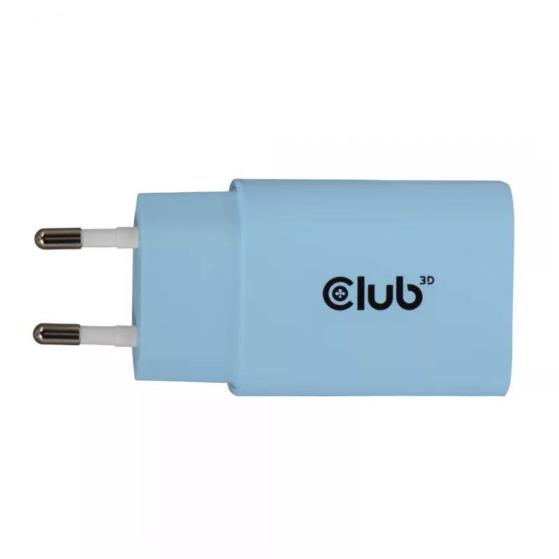 Caricabatterie CLUB3D 2 pezzi USB-C 30 Watt bianco, interno, AC, blu