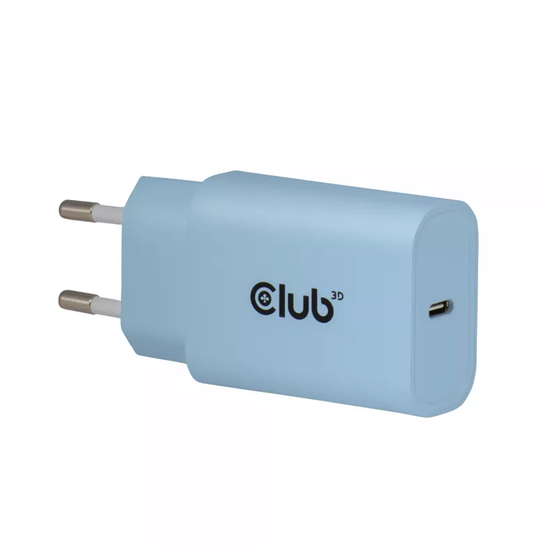 Caricabatterie CLUB3D 2 pezzi USB-C 30 Watt bianco, interno, AC, blu