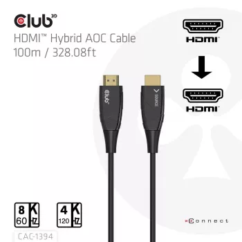 Cavo AOC CLUB3D CAC-1394 Ultra High Speed 4K120Hz/8K60Hz unidirezionale M/M 100m