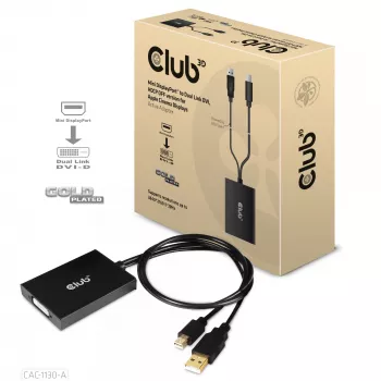 Adattatore attivo CLUB3D Mini DisplayPort a Dual Link DVI, versione HDCP OFF per Apple Cinema Display