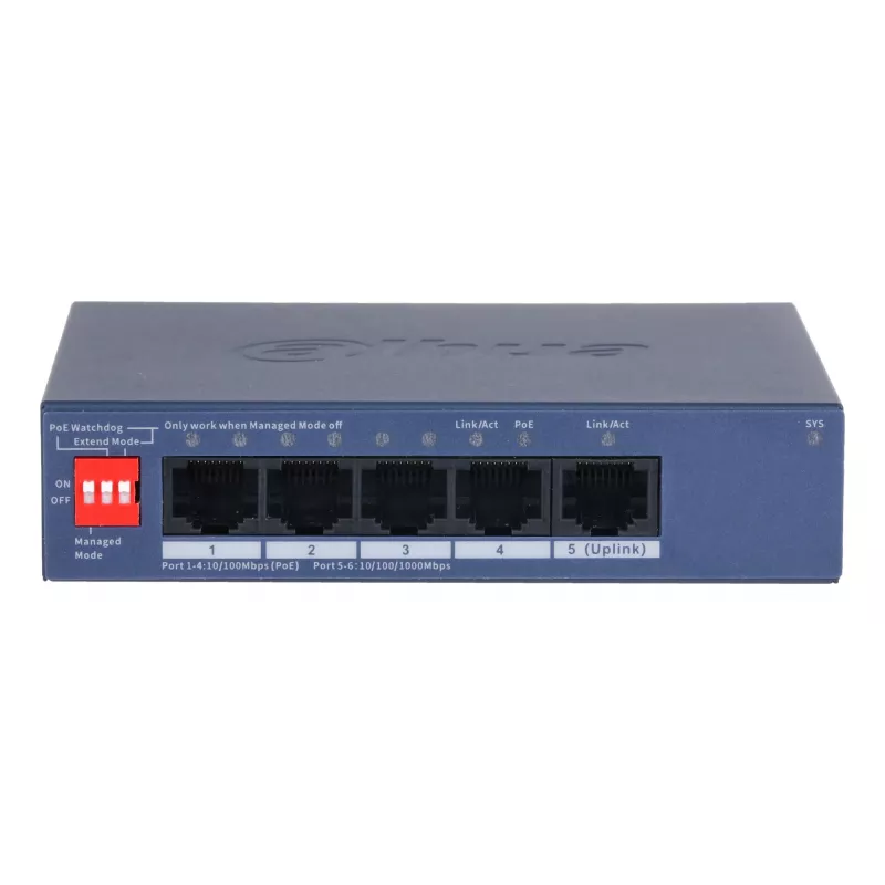 Dahua Technology CS4005-4ET1GT-36 switch di rete managed L2 Gigabit Ethernet (10/100/1000) Power over Ethernet (PoE) blu