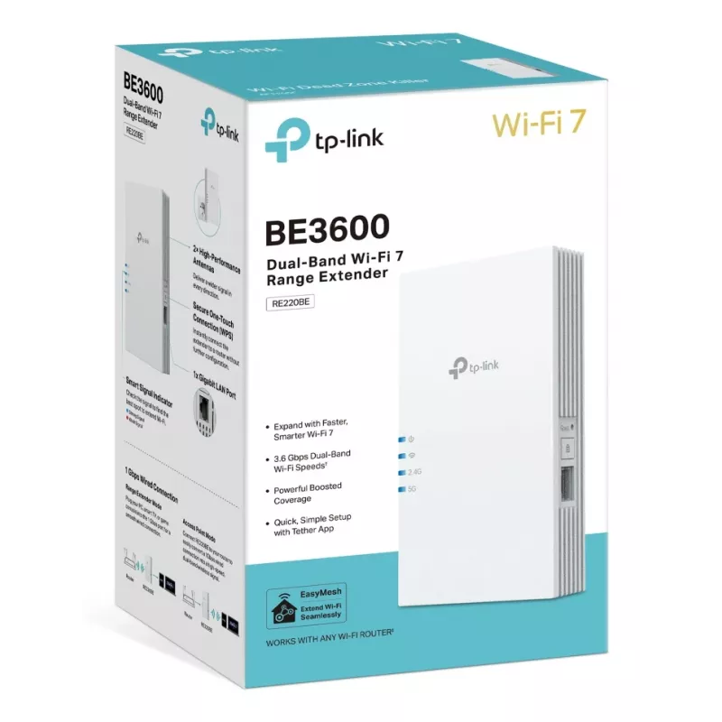 TP-Link RE220BE Ripetitore Wi-Fi 7, Dual-Band 3,6 Gb/s (RE220BE)