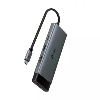 Hub USB Type-C TP-Link UH7021C — HDMI, USB 3.2 Gen1, USB 2.0, SD/microSD, 5000 Mbit/s, alluminio nero