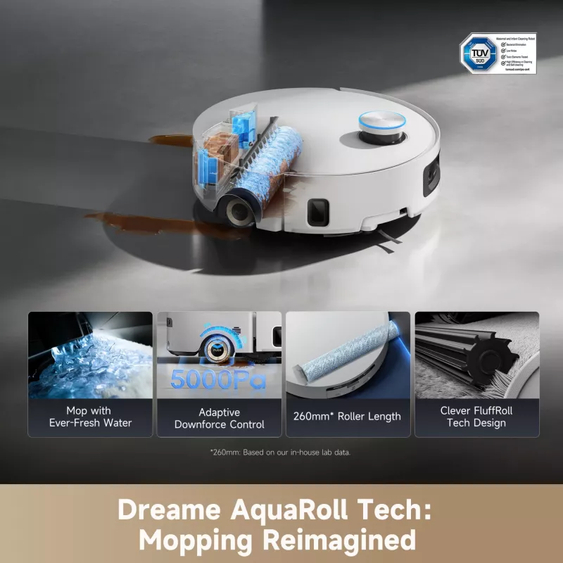 Robot aspirapolvere Dreame Aqua10 Ultra Roller Complete bianco