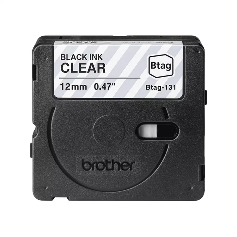 Nastro per etichette Brother BTAG-131 nero su trasparente 1,2 cm 4 m