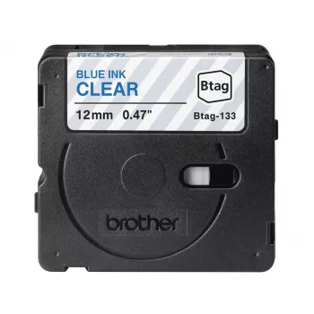 Nastro per etichette Brother BTAG-133 blu su trasparente