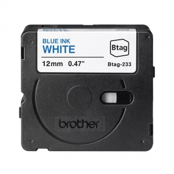 Nastro per etichette Brother BTAG-233 blu su bianco