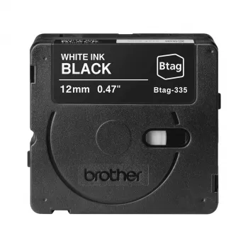 Nastro per etichette Brother BTAG-335 bianco su nero 1,2 cm 4 m