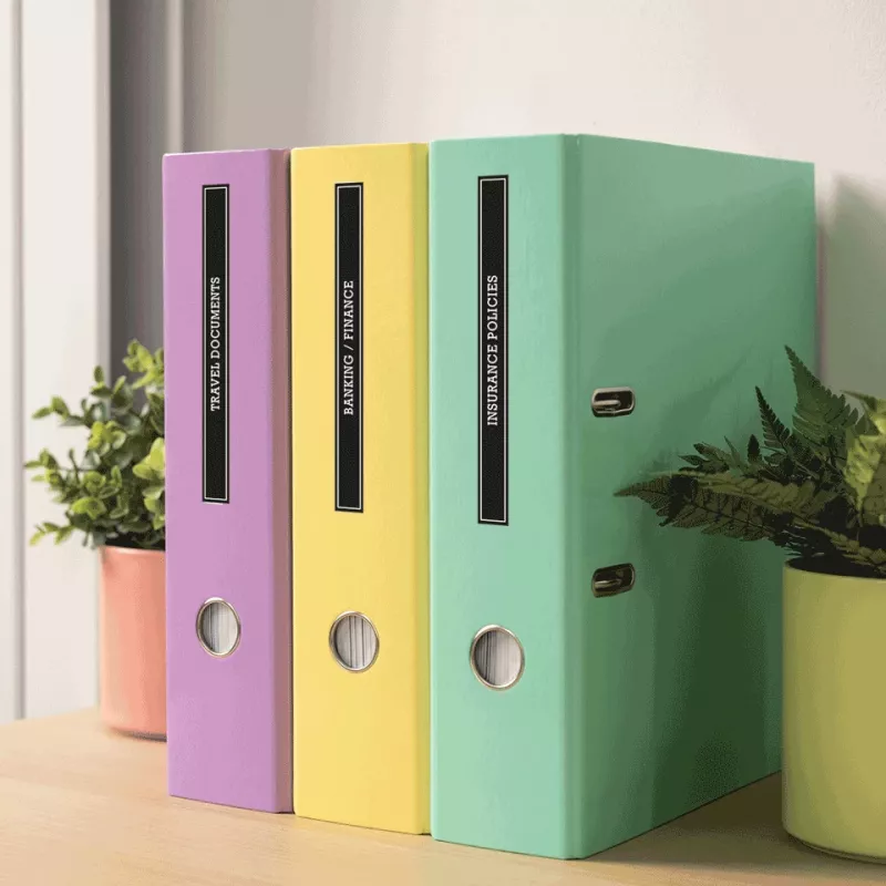 Nastro per etichette Brother BTAG-335 bianco su nero 1,2 cm 4 m