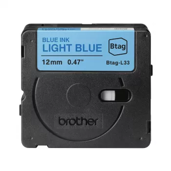 Nastro per etichette Brother BTAG-L33 blu su azzurro 1,2 cm 4 m
