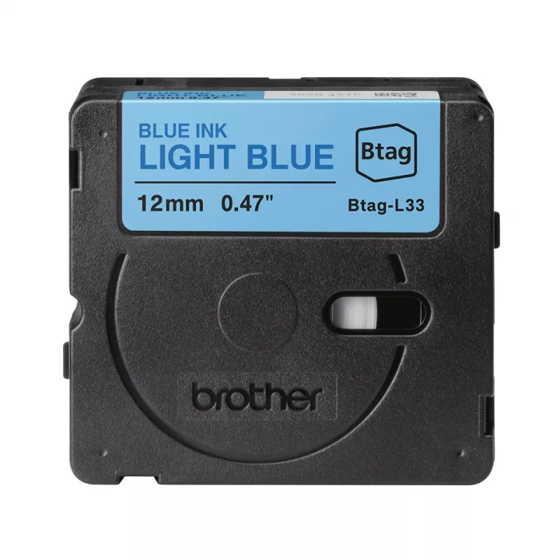 Nastro per etichette Brother BTAG-L33 blu su azzurro 1,2 cm 4 m