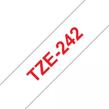 Nastro laminato Brother TZe242 18 mm rosso su bianco
