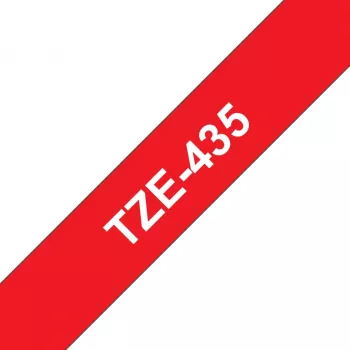 Nastro per etichettatura Brother TZE-435 bianco su rosso