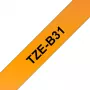 Nastro per etichette Brother TZe TZEB31 12 mm nero su arancione fluorescente